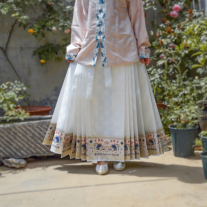 夏季新款敦煌风复原织金妆花马面裙大码汉服定制胖MM200斤6米摆薄