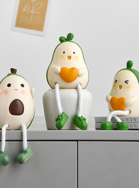 创意可爱卡通吊脚娃娃小摆件客厅酒柜电视柜装饰品墙上置物架摆设