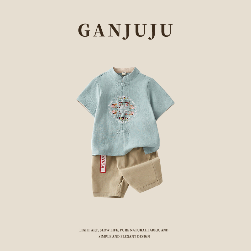男童汉服夏季2023新款春秋款中秋节服装新中式童装儿童小王爷古装