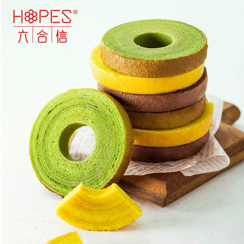 六合信 年轮蛋糕西式糕点休闲零食原味抹茶味年轮蛋糕35g*50个/箱