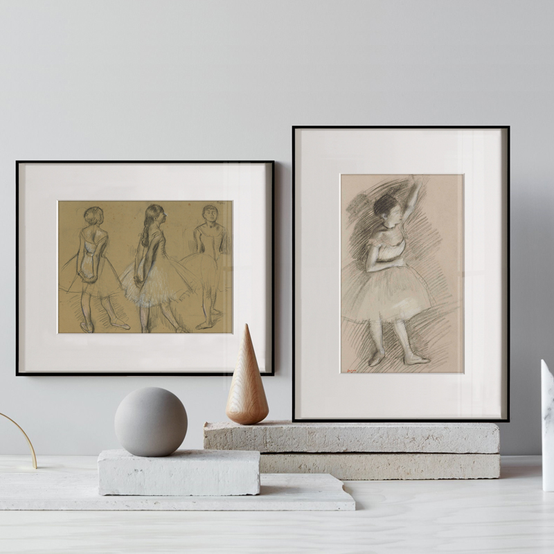 德加版画简约素描舞蹈艺术装饰画沙发卧室书房壁画设计软装挂画图片