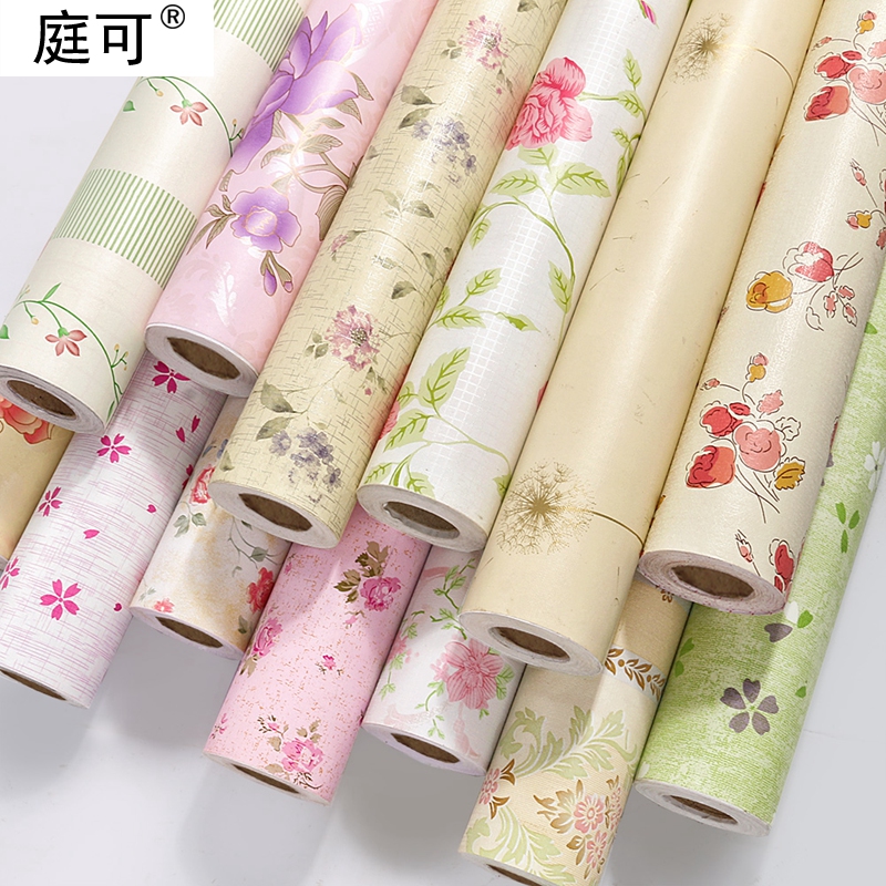 田园花朵背景墙卧室墙纸自粘防水防潮温馨壁纸宿舍寝室改造即时贴
