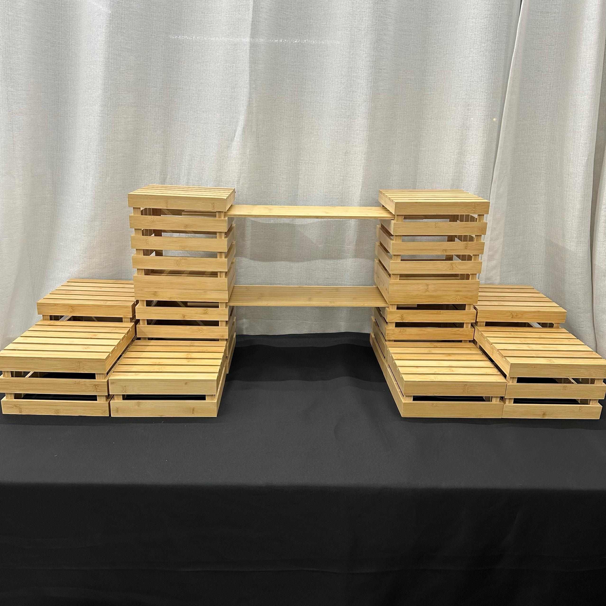 竹木甜品台展示架自助餐