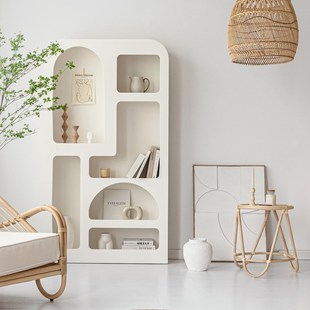 Livingplus客厅置物架落地展示柜产品陈列柜法式 书柜拱形柜洞穴柜