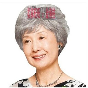 小函假发中老年花白色假发短发女短卷发妈妈奶奶外婆老人假发头套