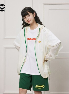 CONKLAB撞色水果基础外套男士连帽宽松上衣夏冰感轻薄情侣装潮