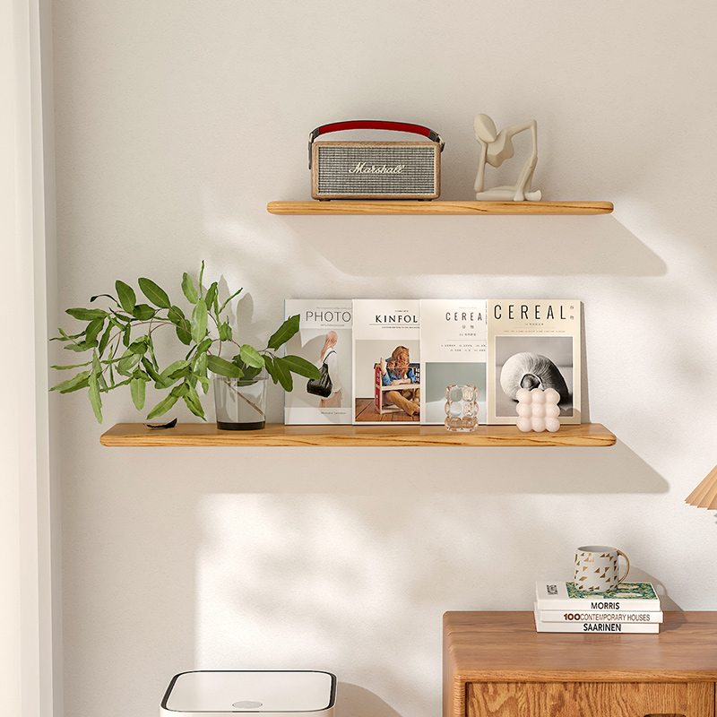 实木定制层板墙上置物架墙壁装饰架子书架挂墙电视沙发后一字隔板