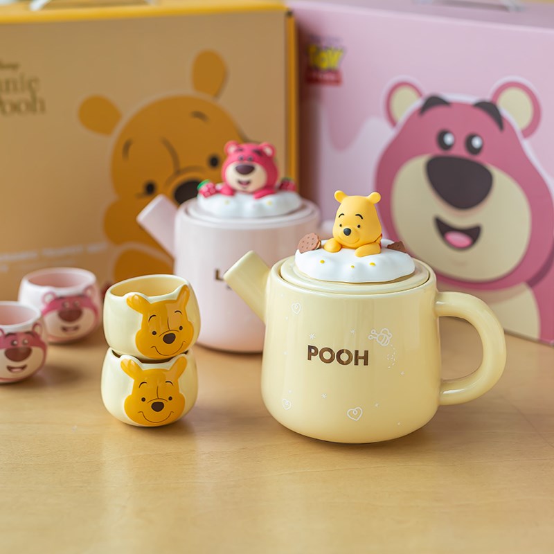 草莓熊陶瓷茶具客厅家用茶水分离花茶壶可爱下午茶壶水杯套装礼盒