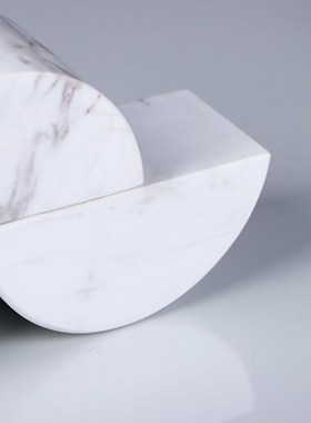 北欧风格立体几何造型大理石半圆拼接装饰品桌面摆件客厅玄关摆设