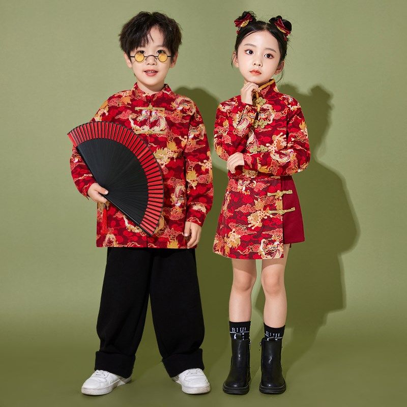 唐装麒麟汉服套装宝宝亲子表演服中式儿童中国风合唱演出服男女童,童装/婴儿装/亲子装,儿童演出服,淘宝优惠券,粉丝福利购,淘宝优惠卷