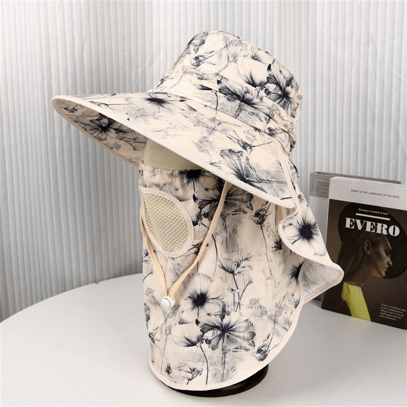 帽子女夏季骑车遮阳防晒帽遮脸面纱大沿户外全面防护采茶帽,居家日用,挡雨帽,淘宝优惠券,粉丝福利购,淘宝优惠卷