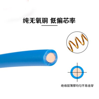 BV电线2.5国标4平方铜芯电线家装家用1.5 6 10 纯铜线单芯线100米