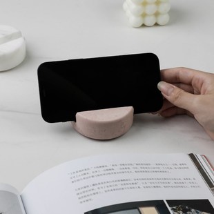 北欧简约风大理石桌面手机支架轻奢家居装 饰摆件底座平板撑架礼物