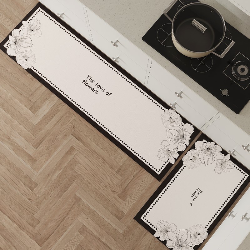 厨房地垫家用防滑防油门口长条简约时尚耐脏脚垫防水可擦免洗地毯