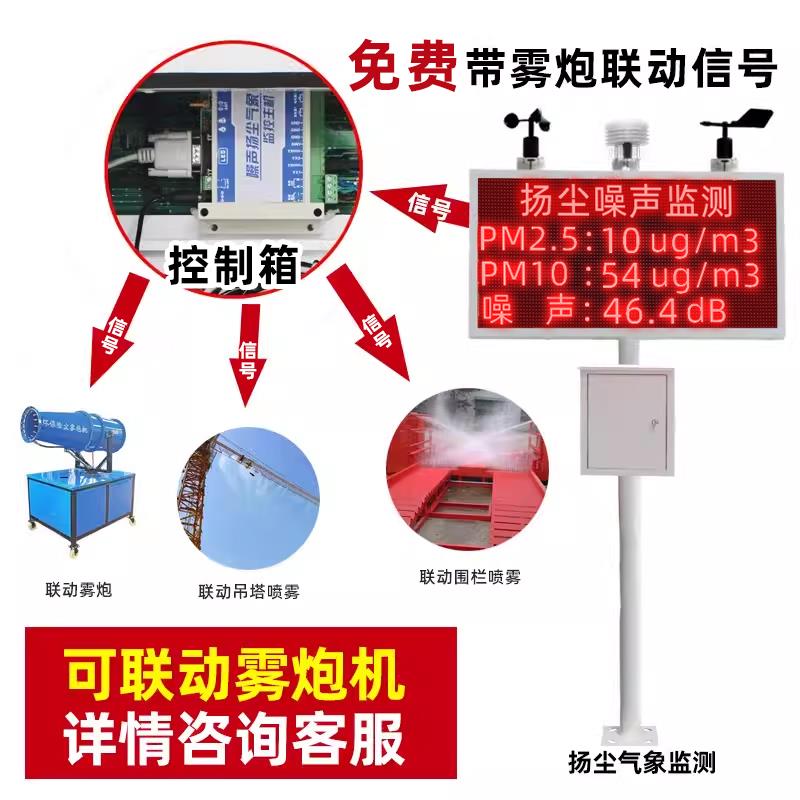 扬尘监测系统工地噪声噪音线 线上pm2.5pm10粉尘环境监检测仪器自