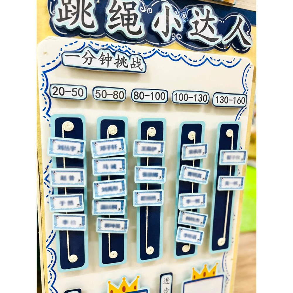 幼儿园环创主题墙成品跳绳游戏区角区域材料投放材料教室走廊装饰