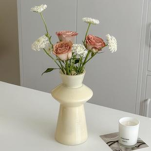 饰道具 北欧ins简约轻奢玻璃花瓶摆件高颜值鲜花插花器家居桌面装