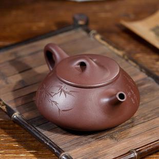 宜兴紫砂壶原矿纯手工名家功夫茶具泡茶壶家用正宗大号刻字石瓢壶