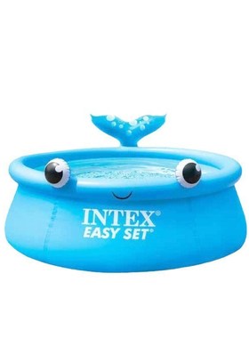 跨境INTEX26102 1.83米充气游泳池鲸鱼水池户外花园家庭梯形泳池