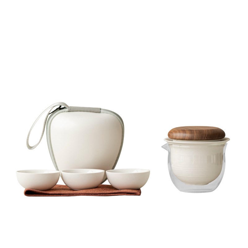 叙旧 户外旅行茶具个人套装便携快客杯一壶三杯随身露营茶壶