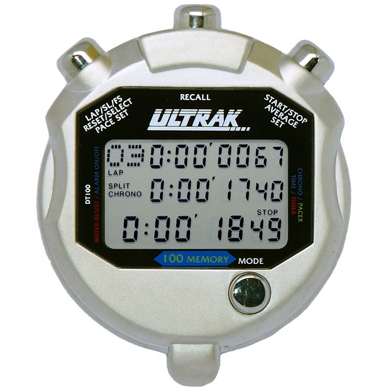 电子秒表DT100定尔志ULTRAK奥赛克100道3排显示计时器田径训练