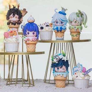 原神五神甜筒雪糕周年庆手办钟离纳西妲雷电将军影芙宁娜温迪周边