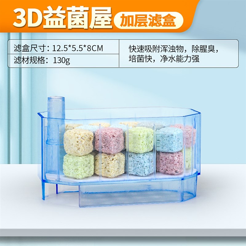 加层滤盒替换过滤材料过滤棉生化棉去黄水除臭乌龟缸低水位过滤器