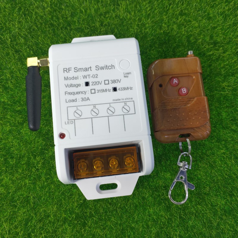 AK-WT02 220V大功率灯具电源箱电机水泵大棚抽水机开关+桃木2键