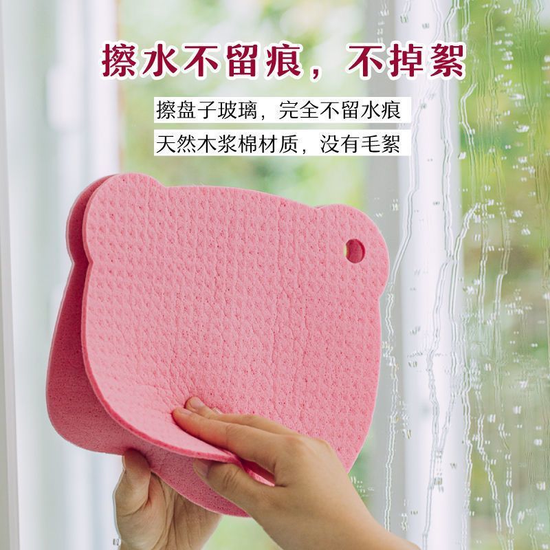 10片木浆棉抹布厨房专用抹布吸水不掉毛吸油擦完布不沾油易懒人抹