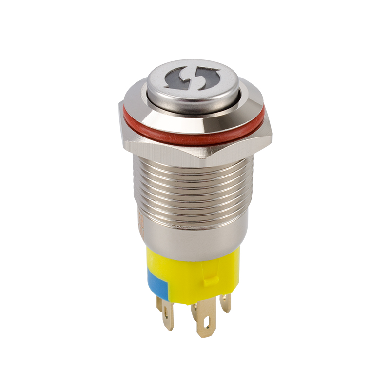 16MM金属按钮开关自复带灯特殊符号数字子母图案LED小型按键定制