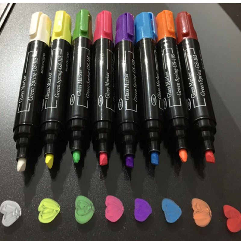 电子荧光板专用笔 荧光笔8支8色莹光笔萤光板笔彩色银光笔包邮