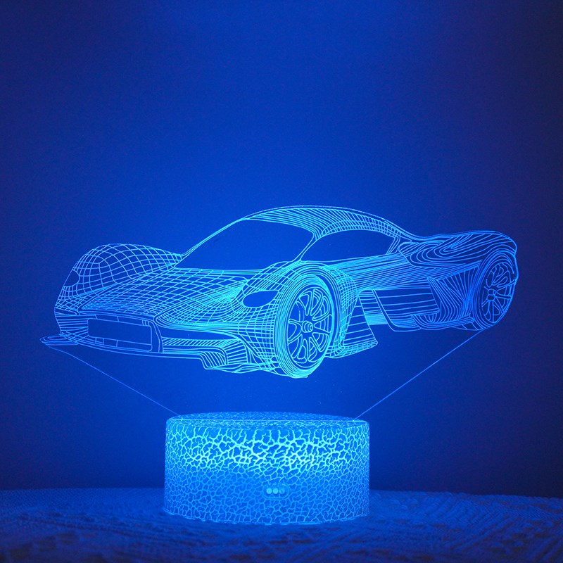 跑车七彩小夜灯卧室床头灯电脑桌面装饰台灯酒吧电竞房KTV氛围灯