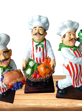 奶茶店小摆件收银台摆件招财 开业厨师摆件奶茶店吧台摆件