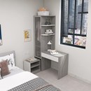 床边小衣柜带书桌一体梳妆台置物架组合实木单人可定制衣橱床头柜