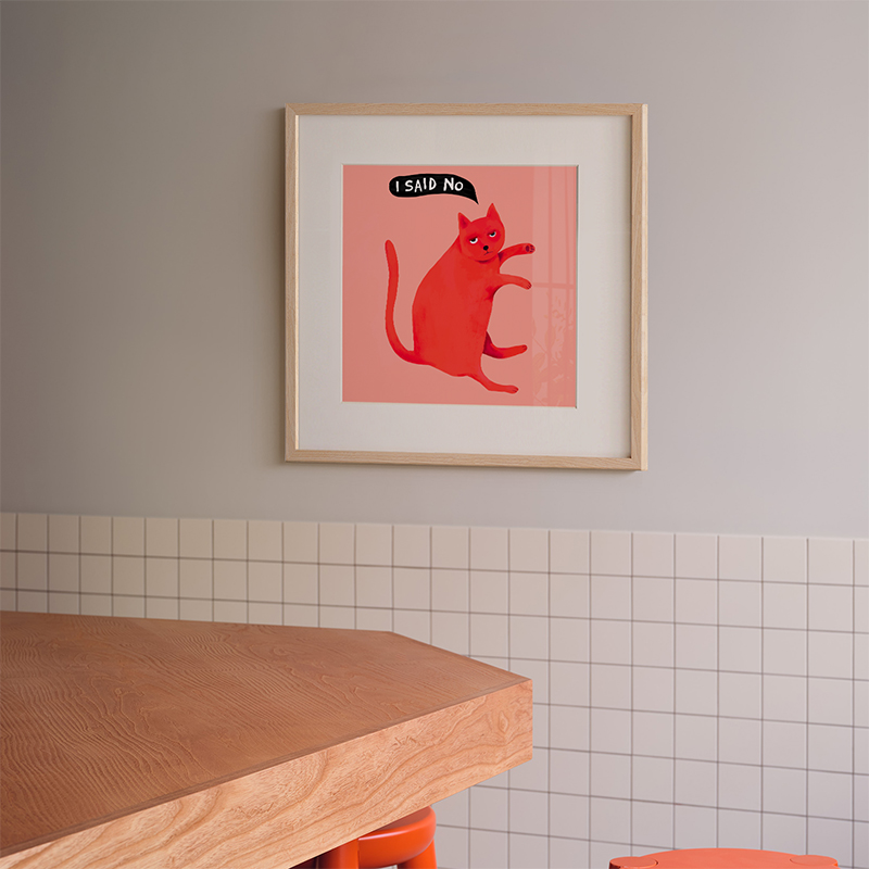美森映象北欧治愈猫咪创意装饰画客厅卧室床头挂画儿童房趣味壁画图片