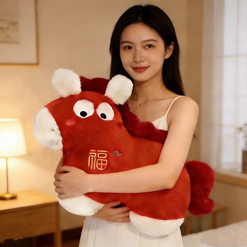 马年吉祥物国风福运马大抱枕马上有钱生肖马客厅沙发靠垫新年礼物