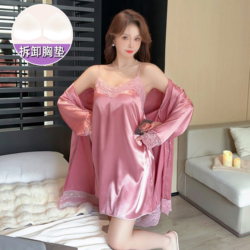 性感睡衣女春秋冰丝吊带