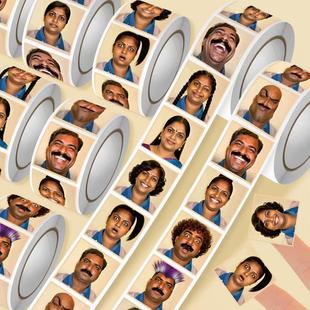 印度人贴纸三哥卷卷贴纸抽象贴画手账阿三贴纸装饰搞笑创意