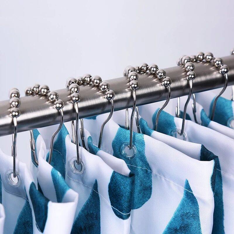 窗帘挂环门帘浴帘配件浴帘杆挂环不锈金属滚珠挂钩浴帘环窗帘吊环