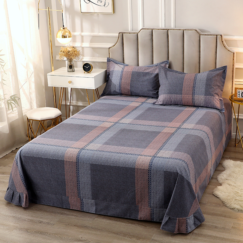 秋冬加厚保暖纯棉床单荷叶边花边全棉磨毛加大2.2米床1.5/1.8/2.0