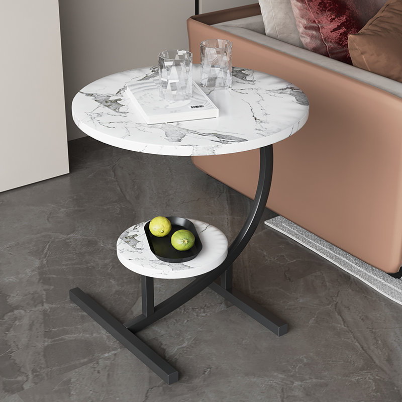 沙发边几可移动小型床边柜床头置物架c型小圆桌双层迷你茶几桌子