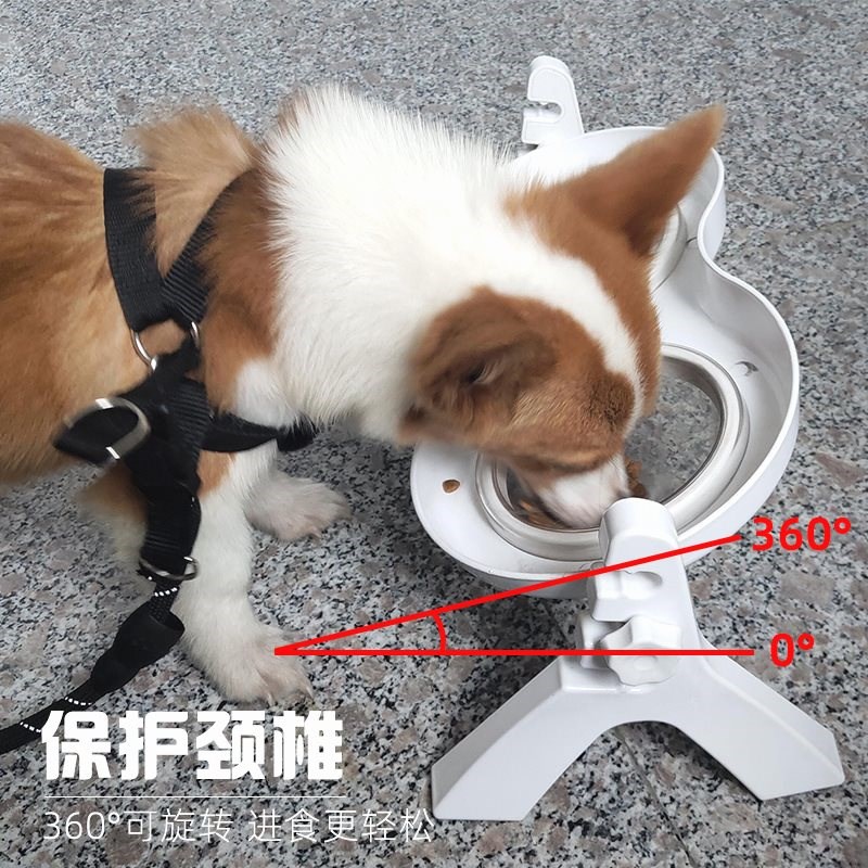 宠物双碗可升降狗碗防噎防掉落猫食盆可调节慢食碗狗狗可升降餐桌