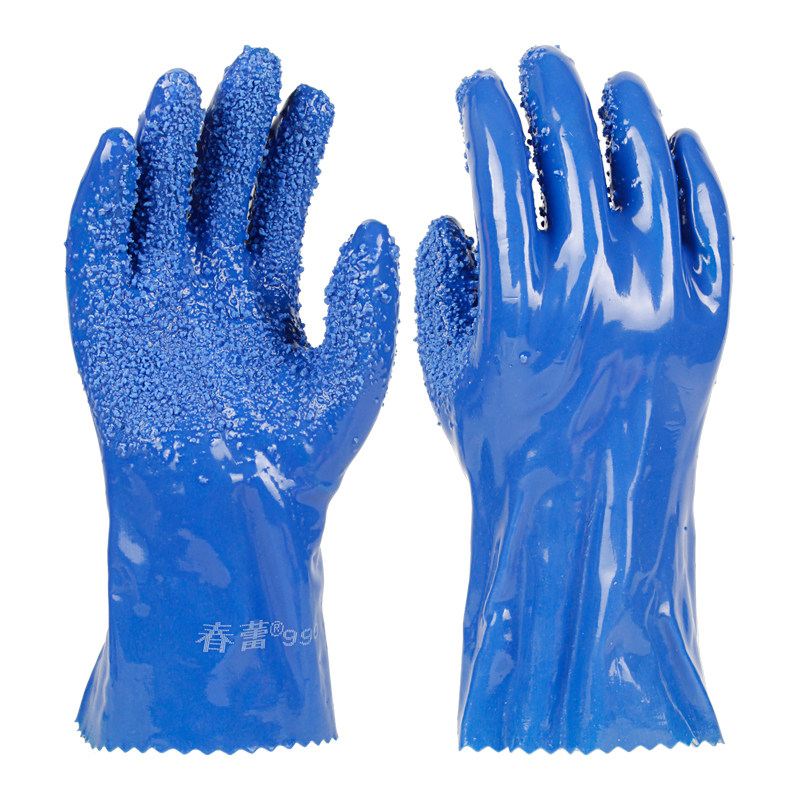 春蕾999全浸塑杀鱼止滑手套全胶颗粒防水防滑蓝色耐磨防油耐酸碱,居家日用,防护手套,淘宝优惠券,粉丝福利购,淘宝优惠卷