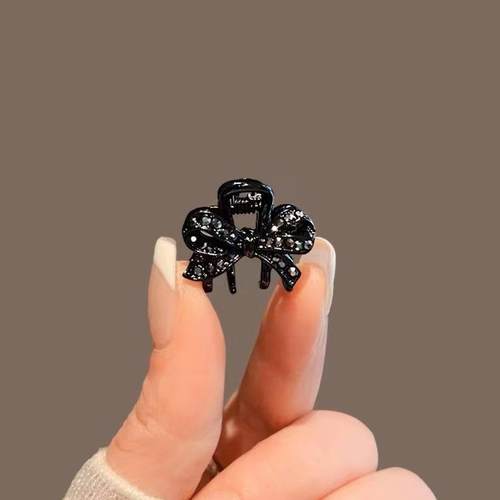 精致蝴蝶结小抓夹侧边前额头顶边夹高级感公主头刘海发夹小号夹子