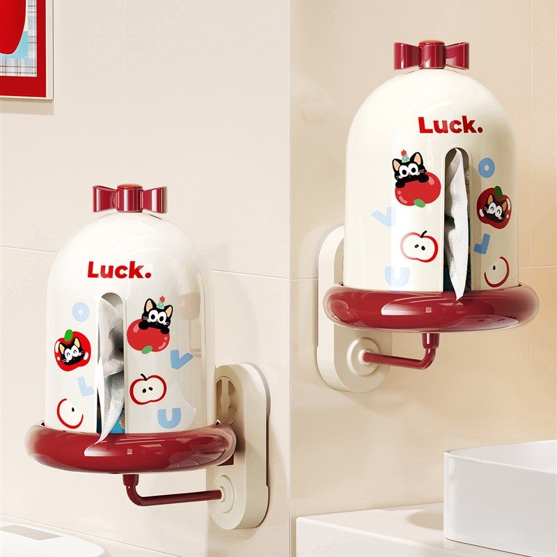 吸盘卫生间厕纸盒卷纸架壁挂抽纸盒湿厕纸洗脸巾置物架厕所纸巾盒