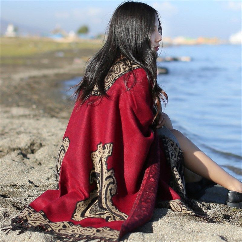 西藏行青海旅游斗篷围巾披肩两用加厚尼泊尔民族风空调披肩女冬季,服饰配件/皮带/帽子/围巾,围巾/丝巾/披肩,淘宝优惠券,粉丝福利购,淘宝优惠卷