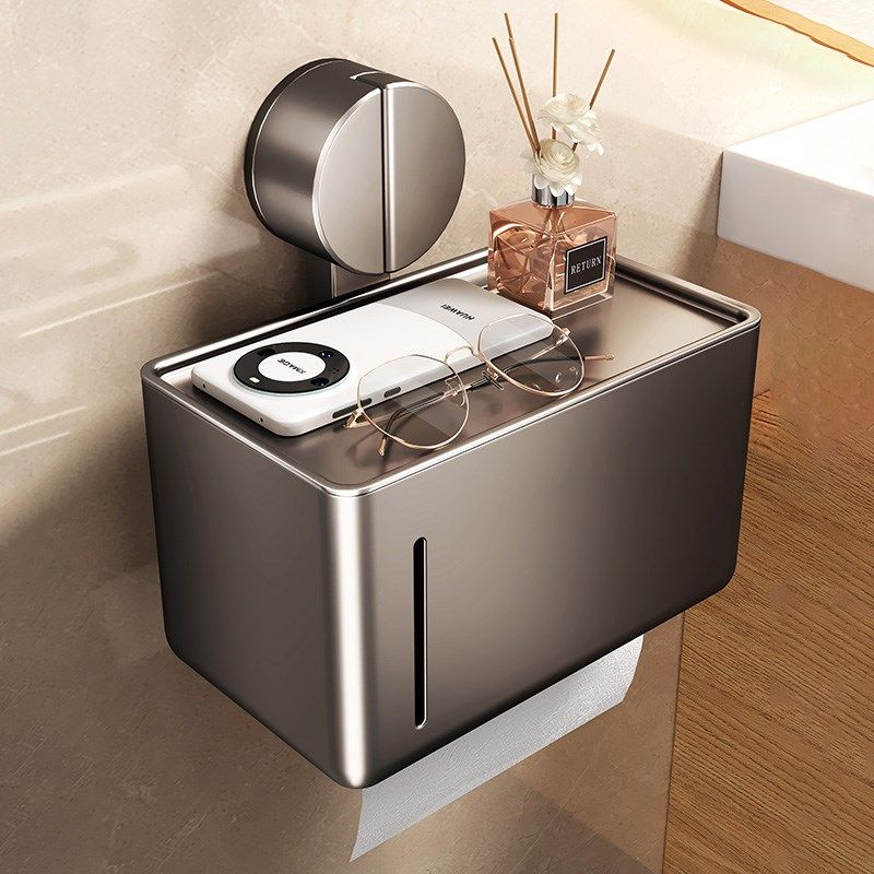 卫生间吸盘纸巾盒洗手间浴室免打孔厕所卷纸置物架壁挂抽纸厕纸盒