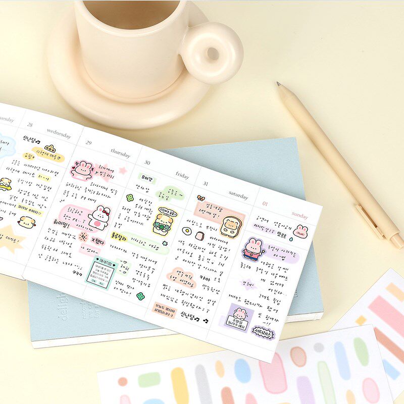 韩国wannathis彩色朦胧气泡留言框纸质贴纸DIY手帐日记本装饰贴画