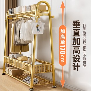 衣帽架 晾衣架落地折叠家用凉衣架阳台卧室挂衣架子简易室内单杆式
