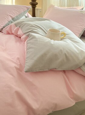 纯棉被套单件简约纯色全棉被罩150x200x230宿舍T被单人床品三件套